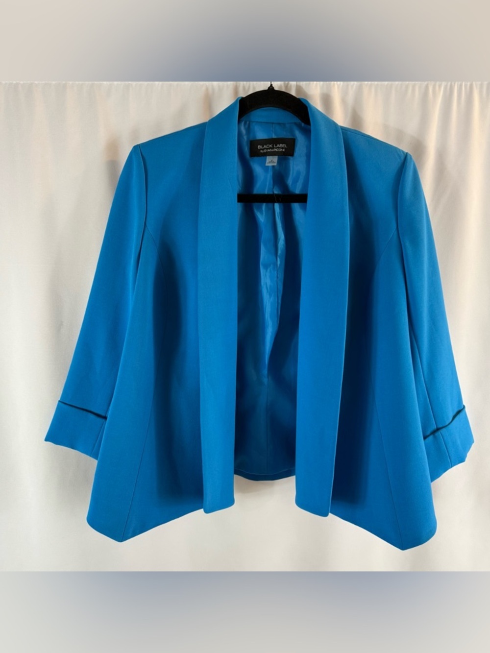 Black Label by Evan Picone Vibrant Blue Open-Front Blazer Size: 6